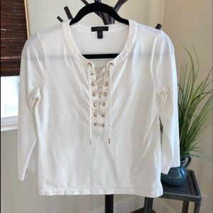JCrew lace up top